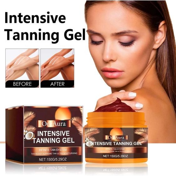 Oceaura 150g Gel de bronzage corporel intensif plage dété bronzant solaire hydratant bronzage sans sommet Lotion de bronzage pour la peau Non irritante