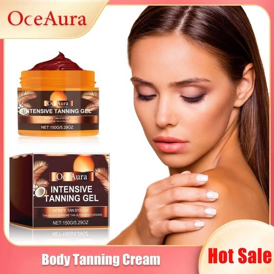 OceAura Crème de Bronzage Corporel, Booster Self Tblown, Solarium Brun, Bronzant Solaire Original, Réparation Nourrissante, Coloration de la Peau, Gratitude Sans Soleil, 150g