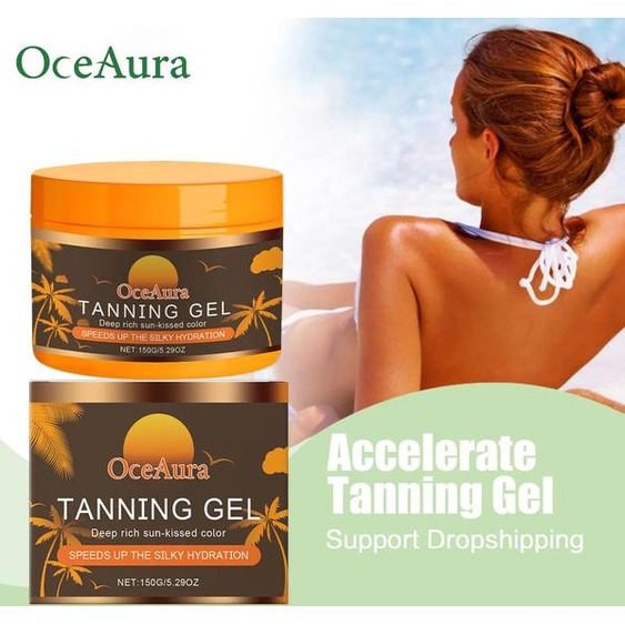 OceAura Gel de bronzage intensif, apaise le séchage des rougeurs, même le teint de la peau, Protection Uv, huile de bronzage solaire, bronzant corporel, accélère la crème pour la peau foncée