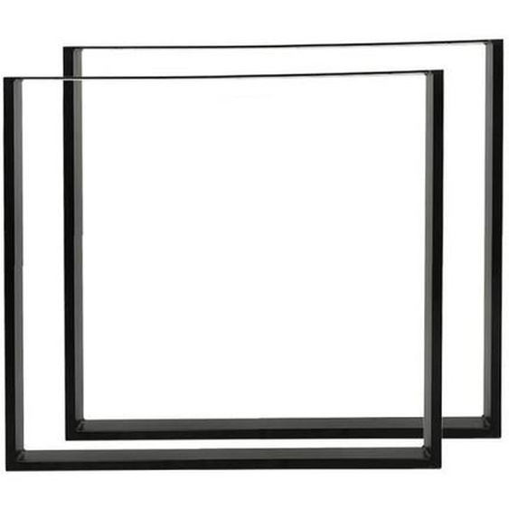 OHMG Set 2 Pieds de Table - 80 x 72 cm - Rectangulaire - Noir - en Acier Revêtu de Poudre - Pied de Meuble Banc
