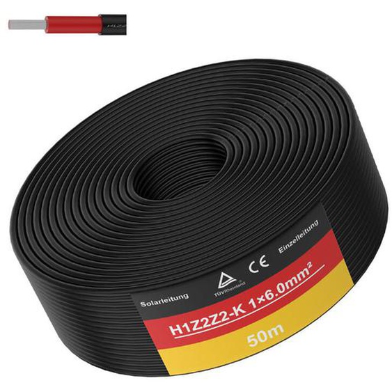 Ohpa - 50M Câble solaire,Ligne dextension solaire photovoltaïque Cable dextension de panneau solaire,câble dextension adaptateur solaire,pour