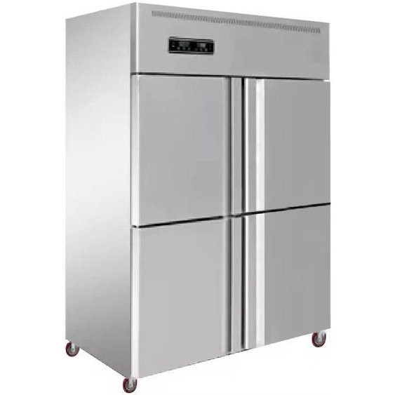 OIMG Réfrigérateur de cuisine commercial en acier inoxydable 1200L, 4 portes, 6 portes, congélateur vertical