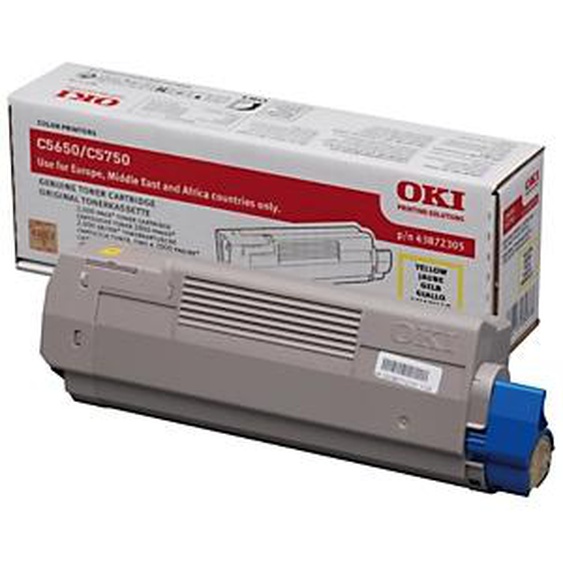 OKI Toner original, 43872305, jaune