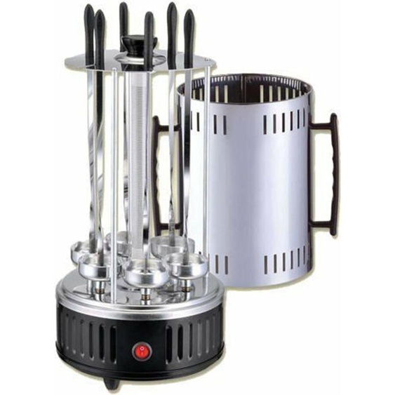 OLYMP Gril électrique, gril à kebab, gril à chicha 1000 W, 6 broches à griller, H 40 cm, Ø 19 cm