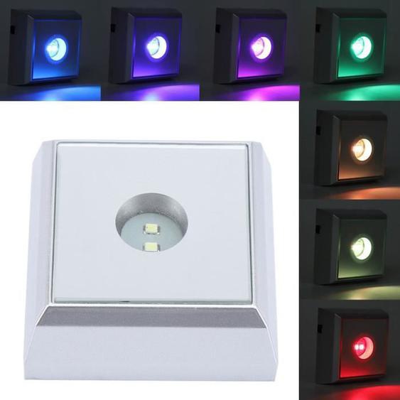 OMABETA Base LED Support de pied de lampe LED carré, pour affichage de statue en cristal deco decorative Lumière blanche Coloré