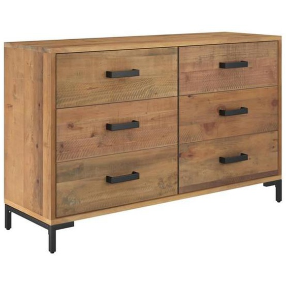Buffet - OMABETA - Marron - 110x35x70 cm - Bois de pin massif recyclé - Vintage