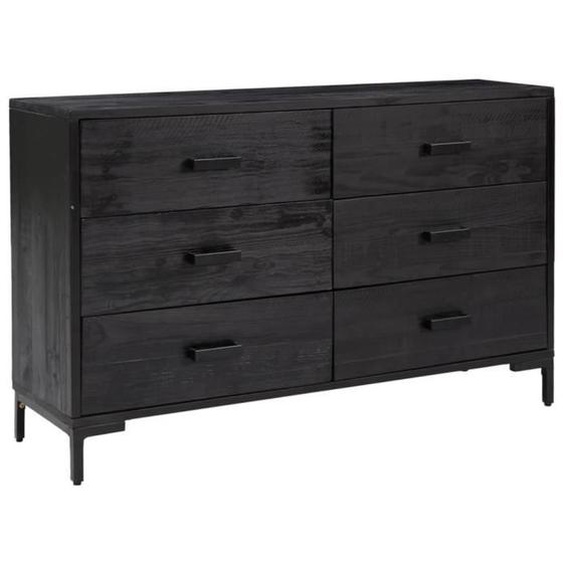 Buffet - OMABETA - Buffet Noir - 110x35x70 cm - Bois de pin massif recyclé - Vintage