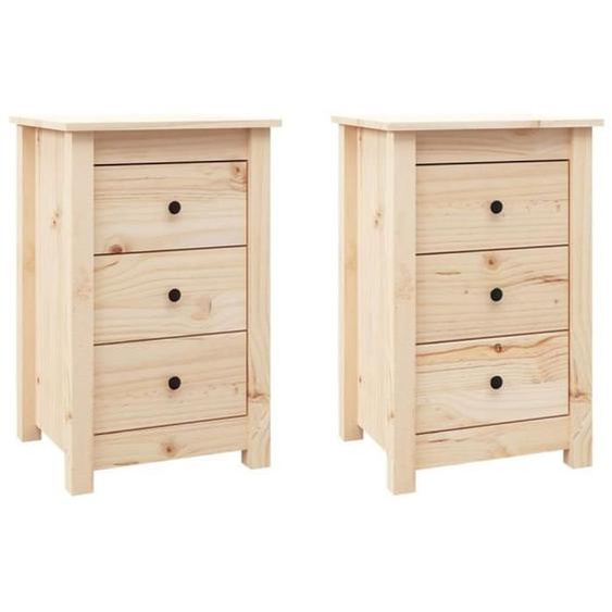 Omabeta Casiers | armoires de rangement - Tables de chevet 2 pcs 40x35x61,5 cm Bois de pin massif - Meubles haut de gamme - M09443