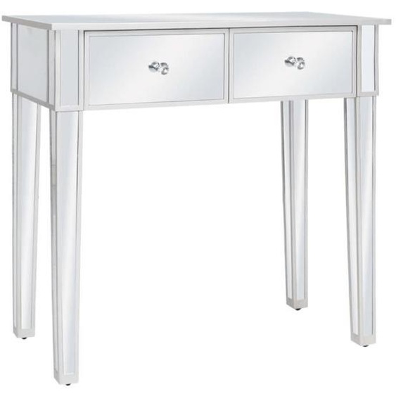 Coiffeuse - OMABETA - HB08227 - MDF et verre - 2 tiroirs - Miroir inclus