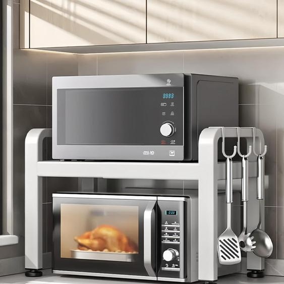 Omgoods - Étagère extensible pour micro-ondes et four - Rangement de cuisine, dimensions 36 x 63 cm