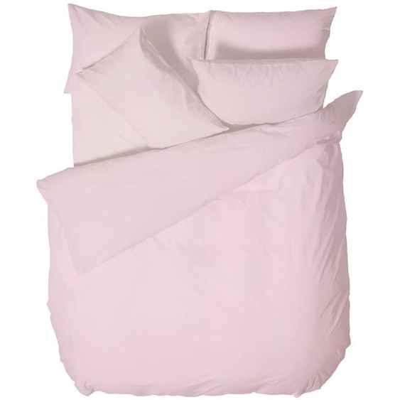 Omgoods - Housse de couette en percale de coton, rose, 200 TC