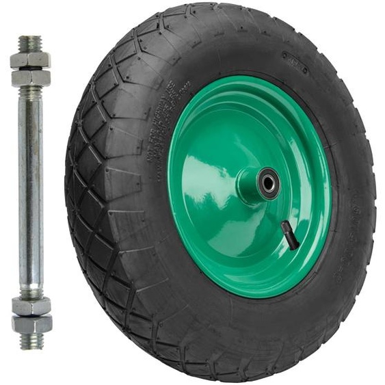 Omgoods - Roue de remplacement pour brouette, 4.80/4.00-8, jusquà 220 kg, avec jante en acier