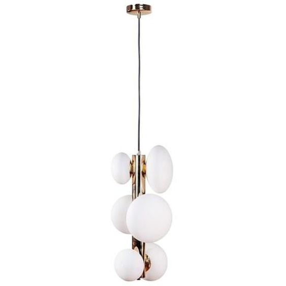 Suspension OMI dorée et blanche, 6xG9x5W, verre, dimensions : 100x25x21 cm, IP20, Zuma Line
