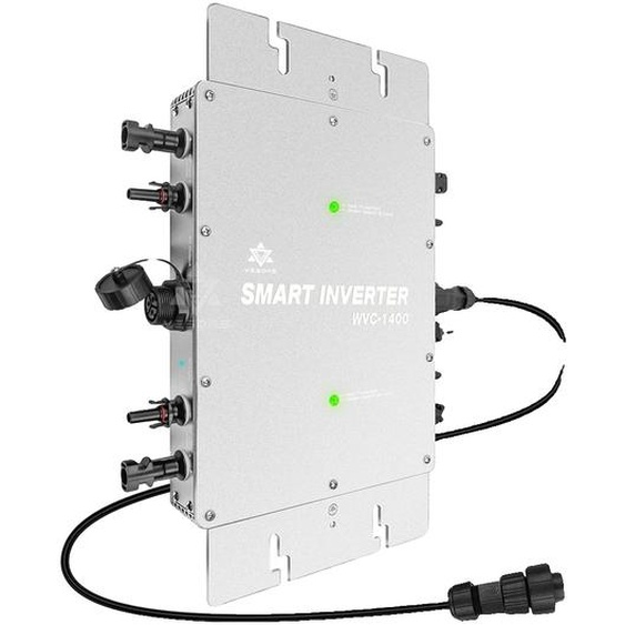 onduleur de réseau solaire 1400W, Dual-MPPT, sortie 220V, argent220V(190-260V)22-50V