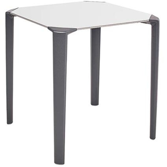 One Table empilable de restauration carrée 70 x 70 cm Usage extérieur - Blanc/Anthracite
