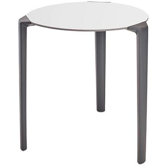 One Table empilable de restauration ronde 70 cm Usage extérieur - Blanc/Anthracite