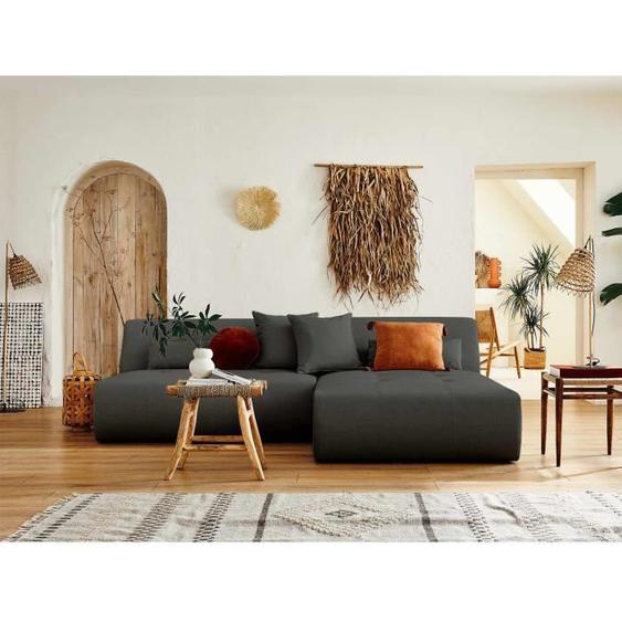 Onyx - canapé modulable dangle réversible 4 places - en tissu - Gris foncé