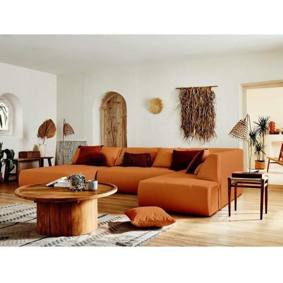 Onyx - canapé modulable panoramique dangle droit 7 places - en tissu - Rouille