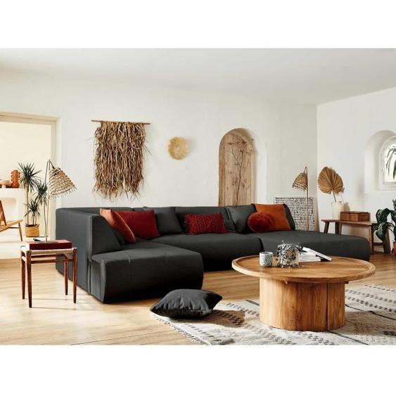 Onyx - canapé modulable panoramique dangle gauche 7 places - en tissu - Gris foncé
