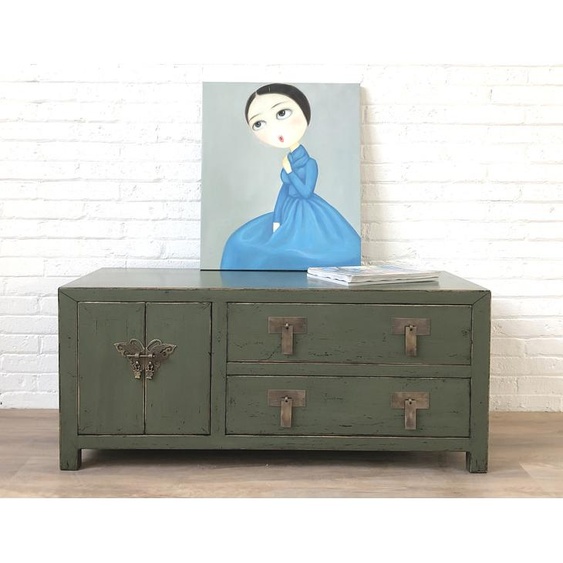 OPIUM OUTLET Meuble meuble commode chinois asiatique oriental, entièrement assemblé