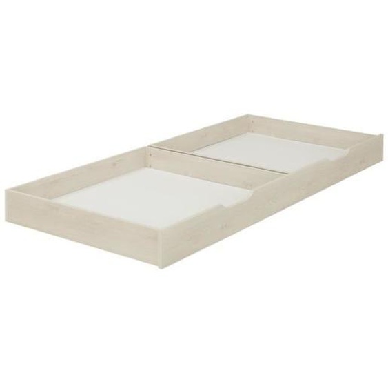 OPTION TIROIR LIT COMPACT - MODERNE L:200 H:17 P:93 - Décor Pin blanchi - SACHA -