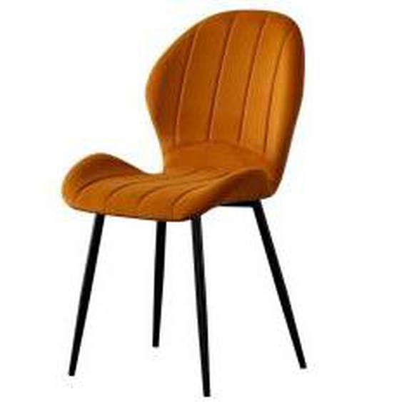 Orange Lot de 2 chaises de table COTI orange  - Bois massif - 0