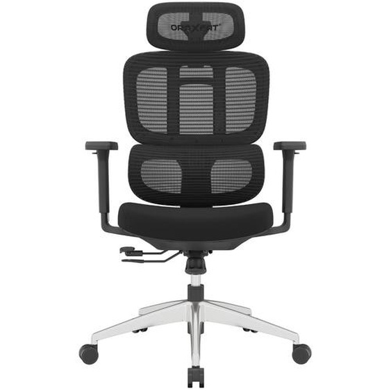 Oraxeat Fauteuil ergonomique Jules avec accoudoirs 3D et appui-tête 3D - Assise Tissus / Dossier Maille - Noir