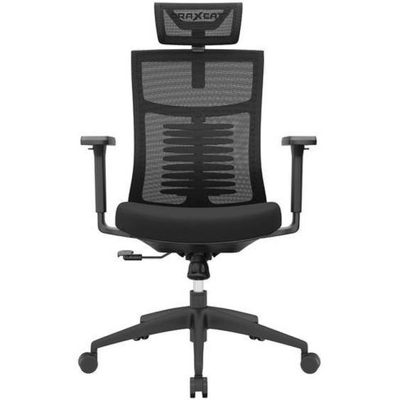 Oraxeat Fauteuil ergonomique Oscar avec accoudoirs 3D et appui-tête réglable - Assise Tissus / Dossier Maille - Noir