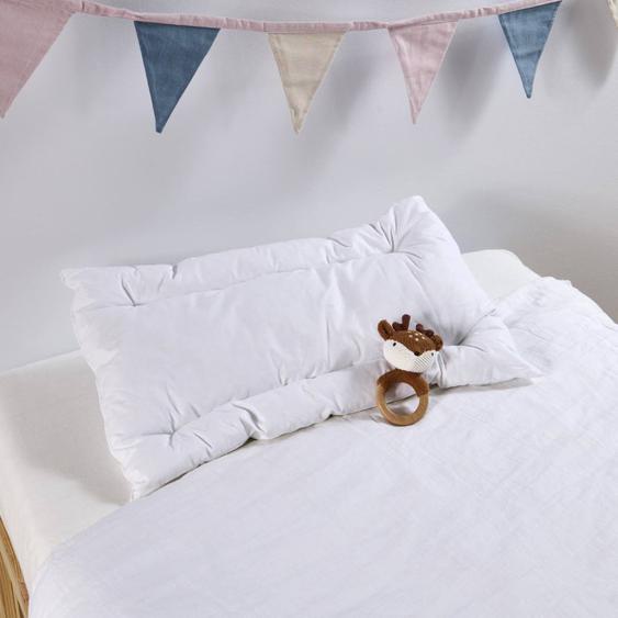 Oreiller Bébé Plat Moelleux Anti-acariens Blanc