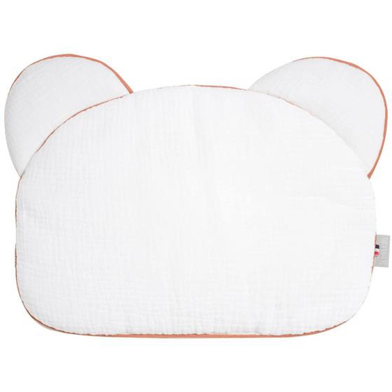 Oreiller Bébé Plat Ourson En Gaze De Coton Jeanne Blanc