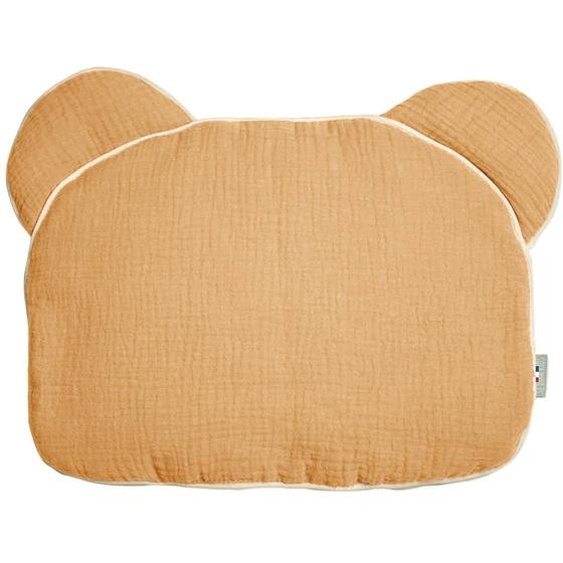 Oreiller Bébé Plat Ourson En Gaze De Coton Jeanne Camel