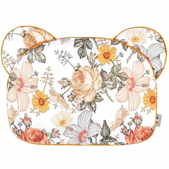Oreiller Coussin Plat Réversible Blanc Imprimé Floral