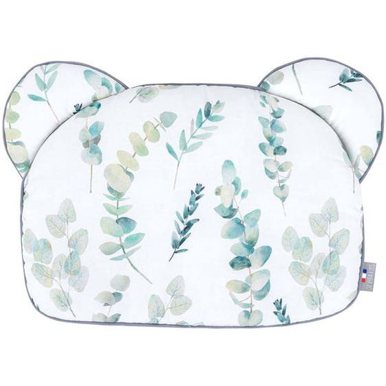 Oreiller Coussin Plat Réversible Eucalyptus, Vert, Gris