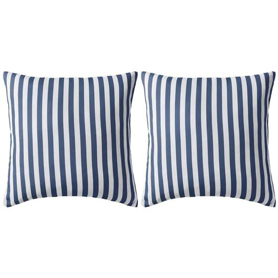 Oreiller dextérieur lot de 2 Impression rayure 45 x 45 cm Bleu