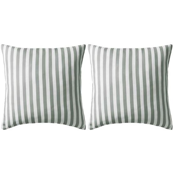 Oreiller dextérieur lot de 2 Impression rayure 45 x 45 cm Gris