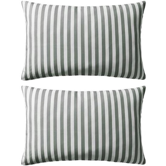 Oreiller dextérieur lot de 2 Impression rayure 60 x 40 cm Gris