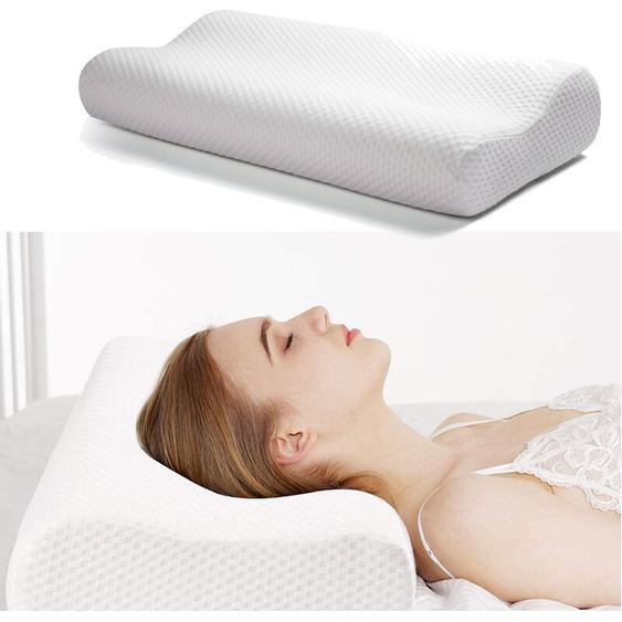 Freosen - Oreiller Ergonomique à Mémoire de Forme, Oreiller Cervical Coussin avec Housse Hypoallergénique Lavable, 63x43CM