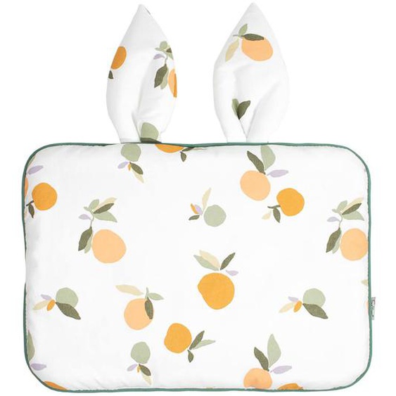 Oreiller Extra Plat Lapin Clem Clem, Orange, Vert