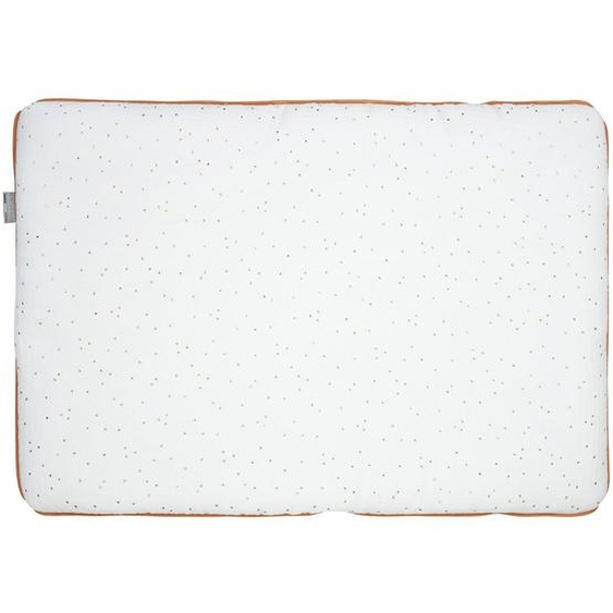 Oreiller Plat En Gaze De Coton Jeanne Blanc À Pois Or