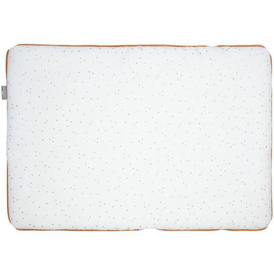 Oreiller Plat En Gaze De Coton Jeanne Blanc À Pois Or
