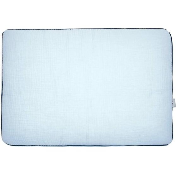 Oreiller Plat En Gaze De Coton Jeanne Bleu