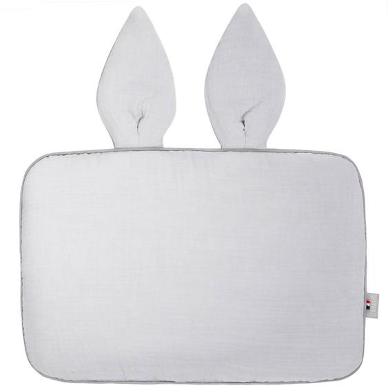 Oreiller Plat Lapin En Gaze De Coton Jeanne Gris Clair