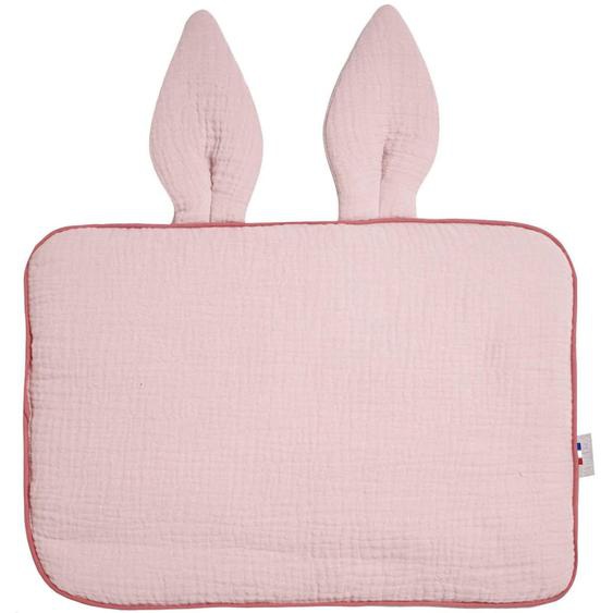 Oreiller Plat Lapin En Gaze De Coton Jeanne Vieux Rose