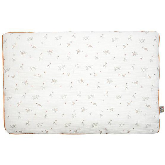 Oreiller Plat Réversible En Gaze De Coton Melody Melody, Blanc Imprimé Minimali