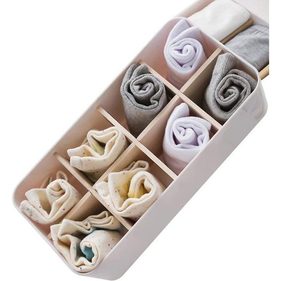 Organisateur de chaussettes et de sous-vêtements Boîtes de rangement en bois de camphre à 8 compartiments