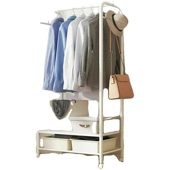 Organisateur de penderie, construction métallique, poids lourd, BLANC