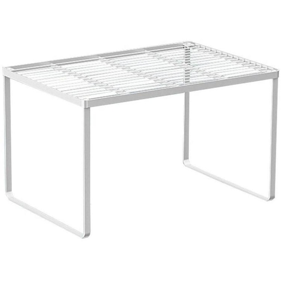 Organisateur de placard de cuisine, étagère à épices en fil de fer empilable, robuste, gain de place, blanc, 49 x 34 x 30,5 cm