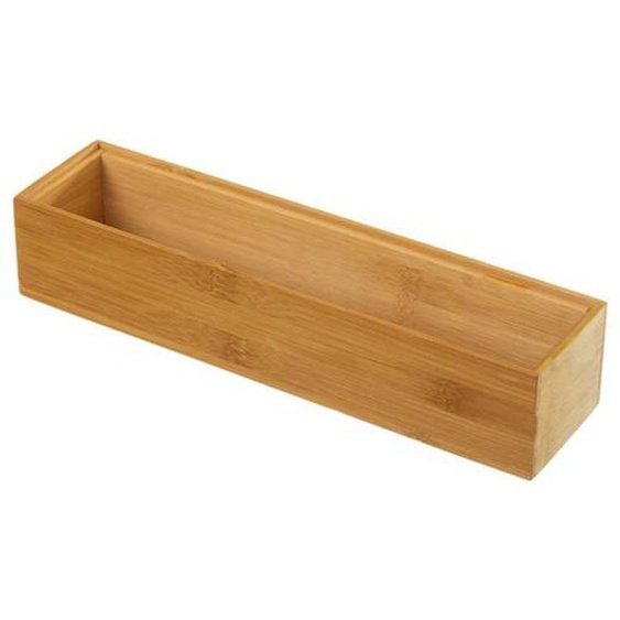 Organisateur de rangement, boîte de rangement rectangulaire en bambou - Longueur 30.5 x Profondeur 7.5 x Hauteur 6.5 cm
