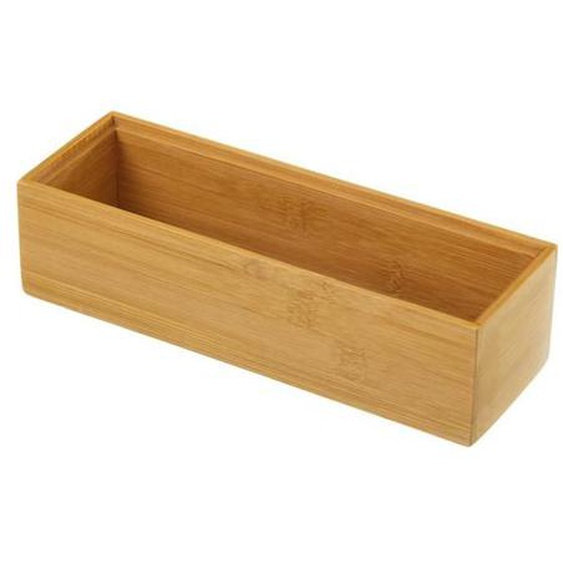 Organisateur de rangement,boîte de rangement rectangulaire en bambou naturel-Longueur 23 x Profondeur 7.8 xHauteur 6.5cm