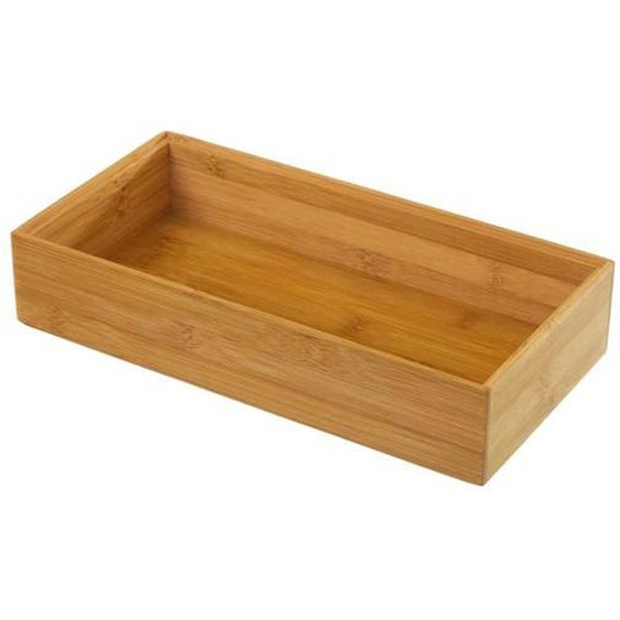 Organisateur de rangement,boîte de rangement rectangulaire en bambou naturel-Longueur 30 x Profondeur 15 x Hauteur 6.5cm